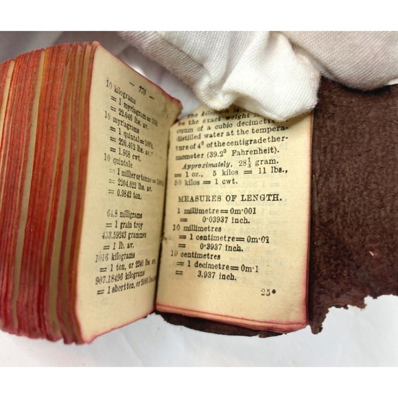 Vintage Miniature Webster's Dictionary Leather, 1800 Words, Miniature Dictionary - Picture 15 of 16